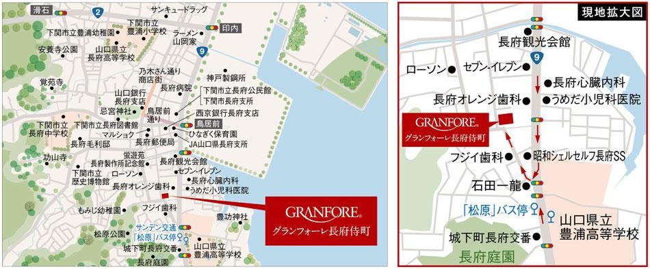 グランフォーレ長府侍町のモデルルーム案内図