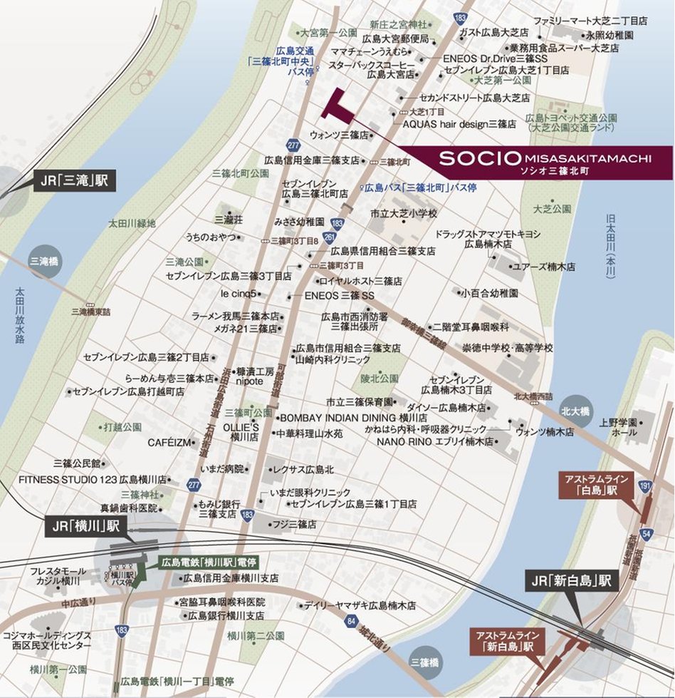 ソシオ三篠北町の現地案内図